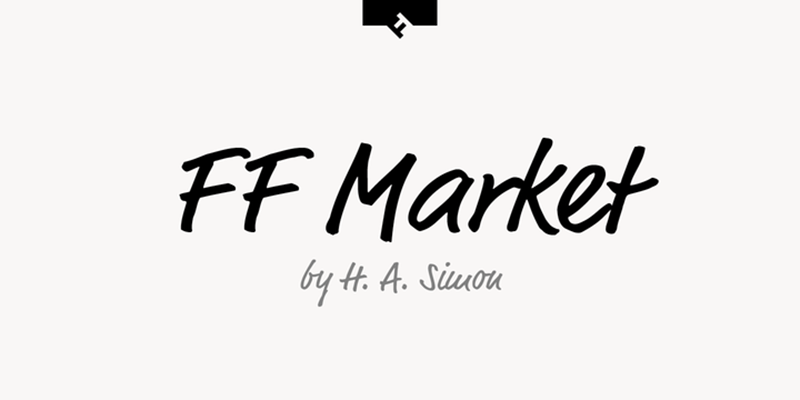 Card displaying FF Market typeface in various styles