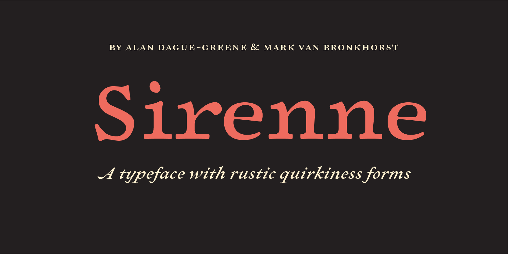 Card displaying MVB Sirenne typeface in various styles