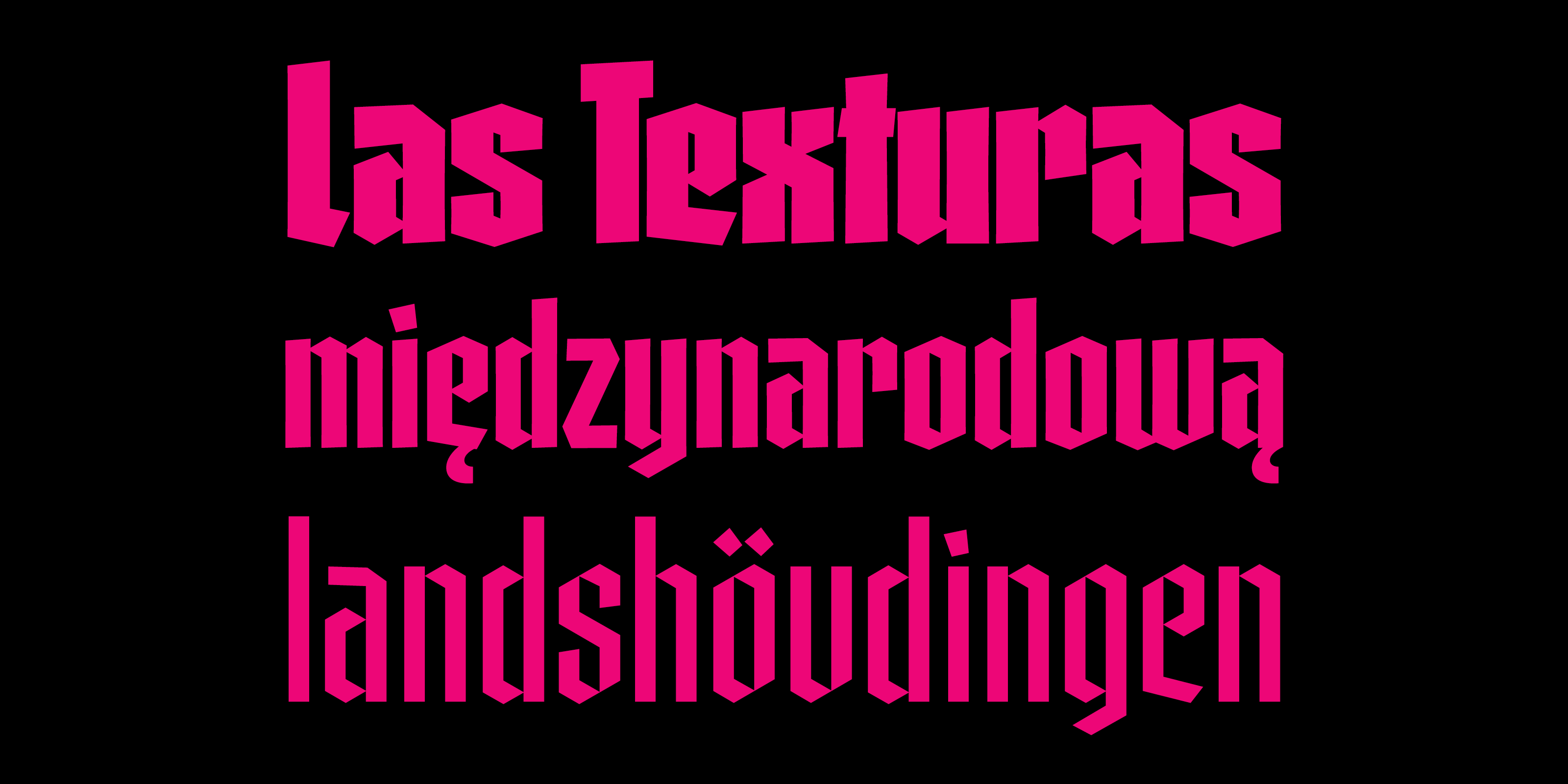 Card displaying Gandur New typeface in various styles