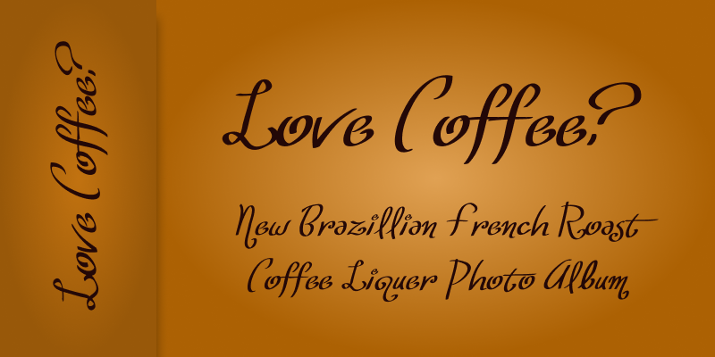 Card displaying French Roast typeface in various styles