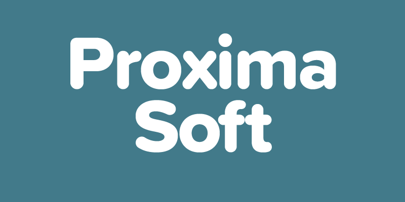 Card displaying Proxima Soft typeface in various styles