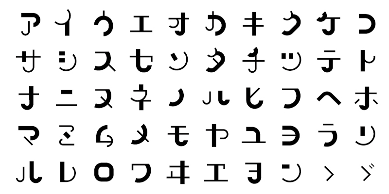 Card displaying AB Kotsubu typeface in various styles
