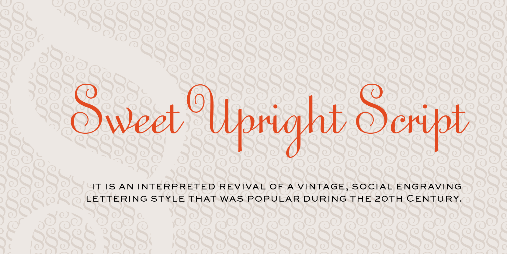 Card displaying Sweet Upright Script typeface in various styles