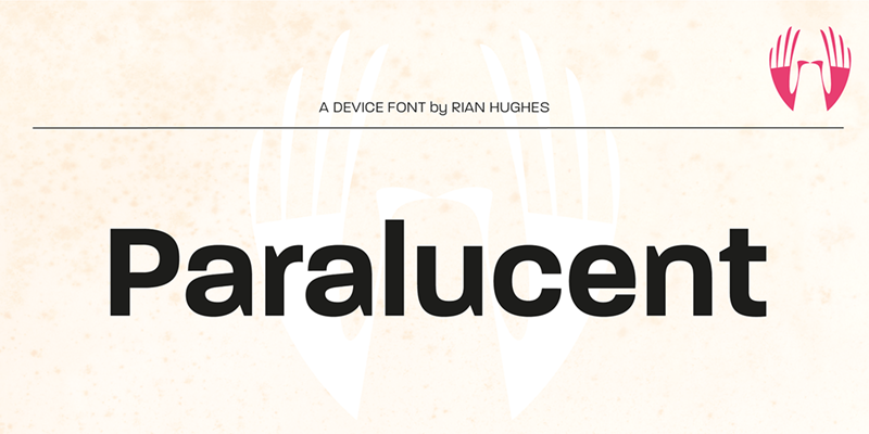 Card displaying Paralucent typeface in various styles