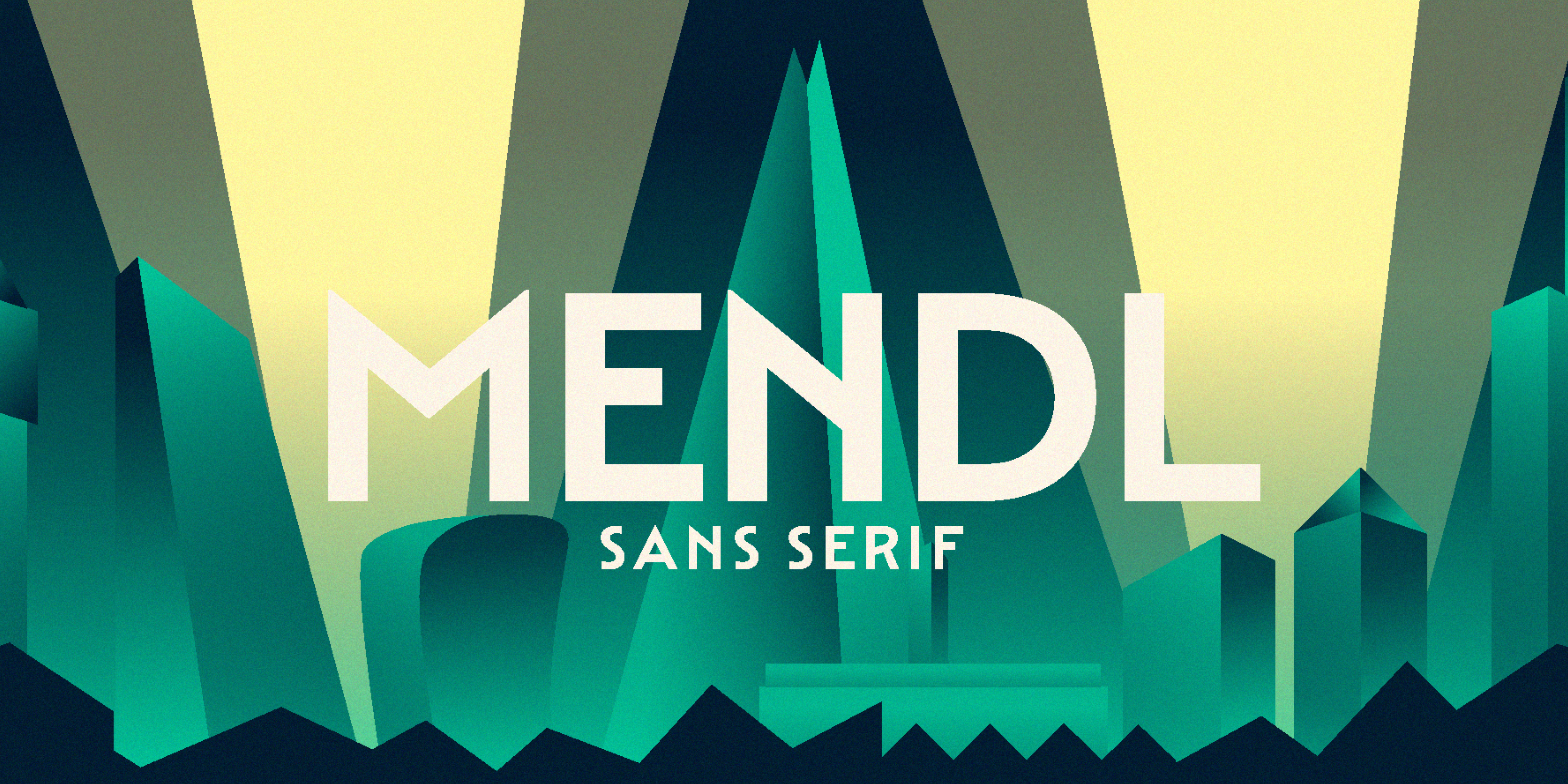 Card displaying Mendl Sans typeface in various styles