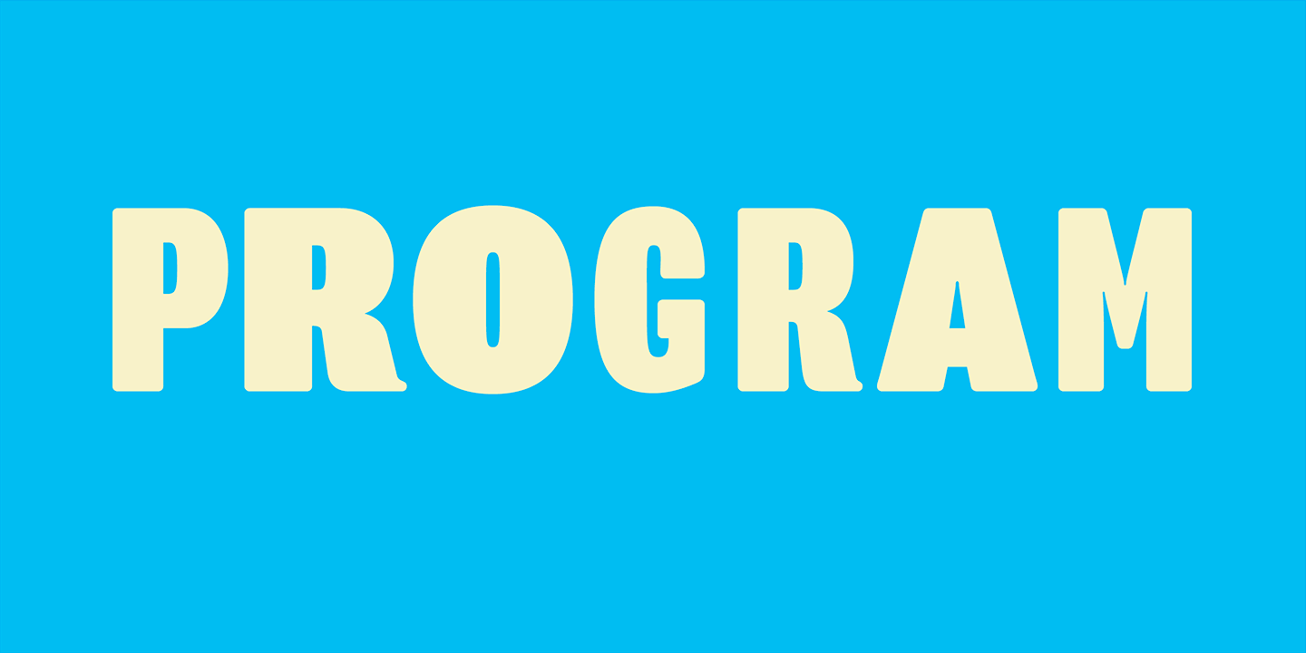 Card displaying Program typeface in various styles