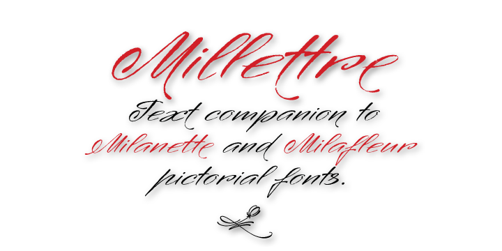 Card displaying Millettre typeface in various styles