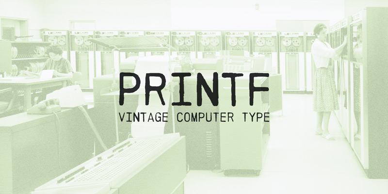 Card displaying Printf typeface in various styles