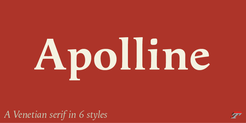 Card displaying Apolline typeface in various styles