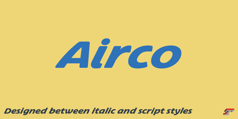 Card displaying Airco typeface in various styles