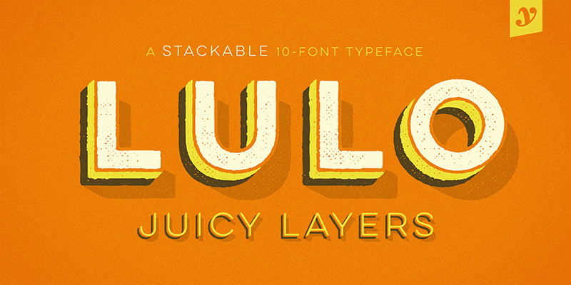 Card displaying Lulo typeface in various styles