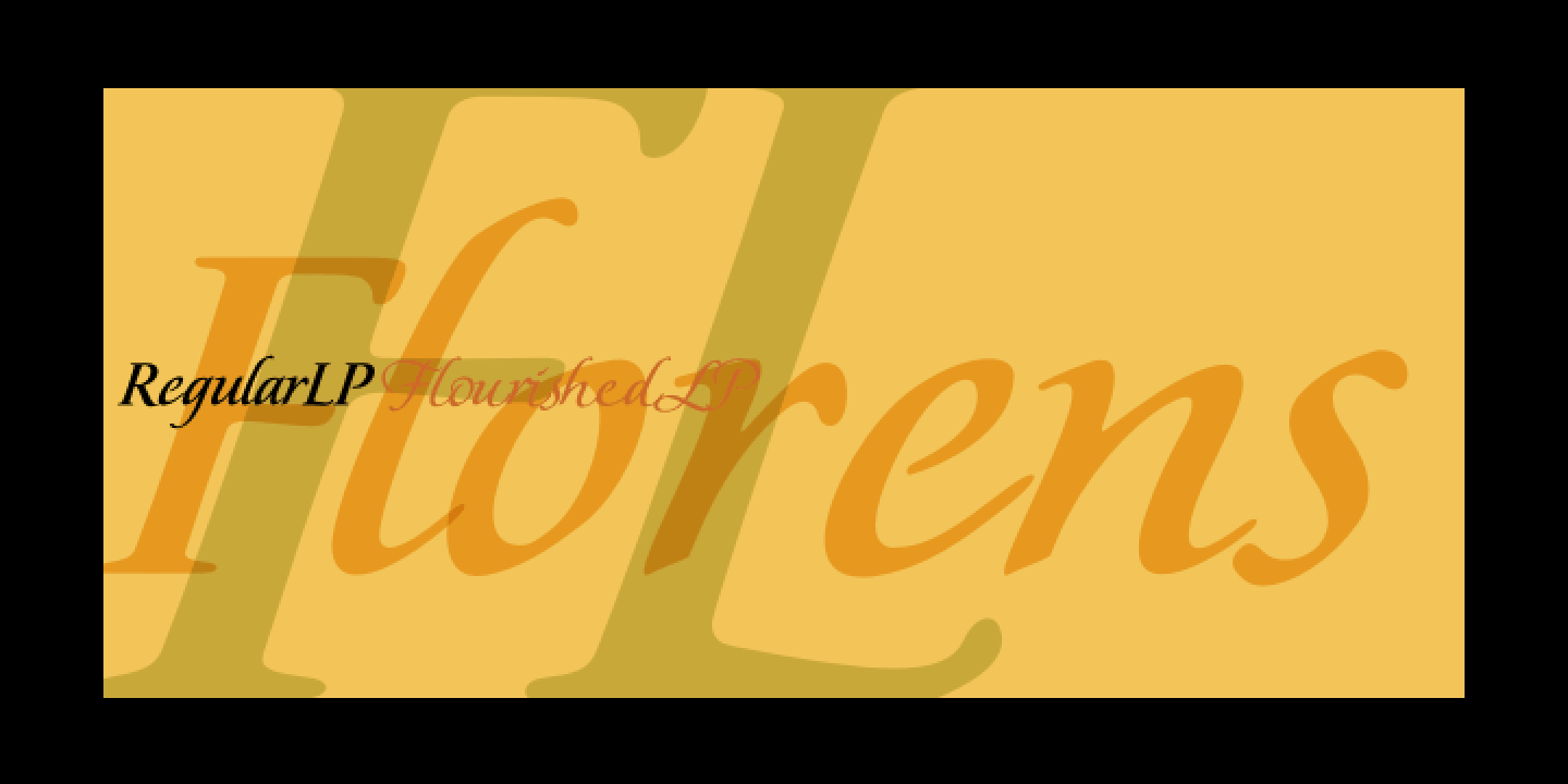 Card displaying Florens LP typeface in various styles