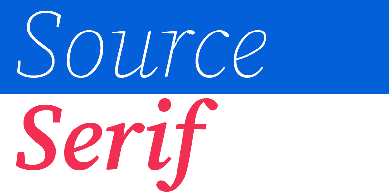 Card displaying Source Serif typeface in various styles