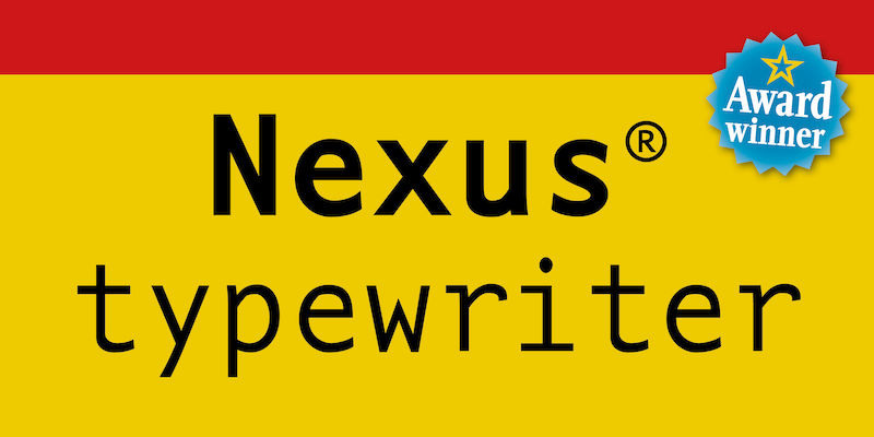 Card displaying Nexus Typewriter typeface in various styles