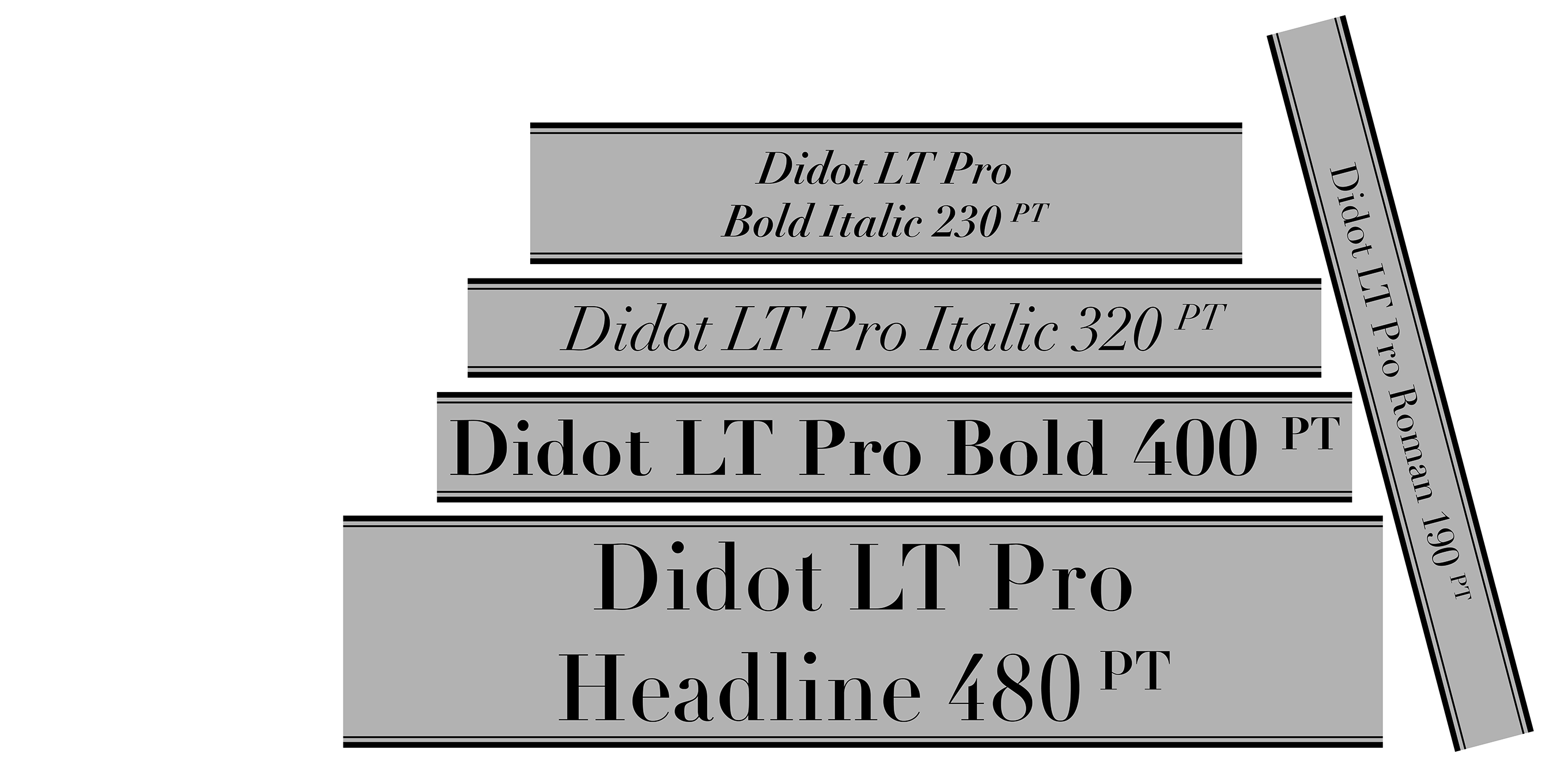Card displaying Linotype Didot typeface in various styles