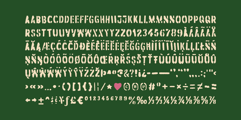 Card displaying Dirtstorm typeface in various styles