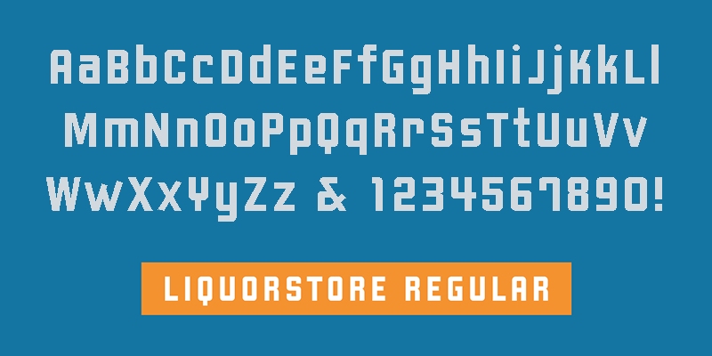 Card displaying Liquorstore typeface in various styles