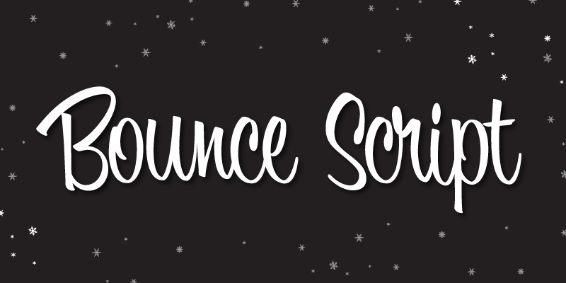 Card displaying Bounce Script typeface in various styles