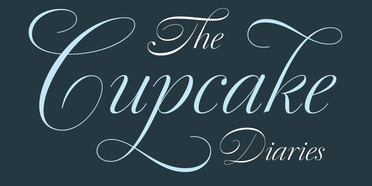 Card displaying Dulcinea typeface in various styles