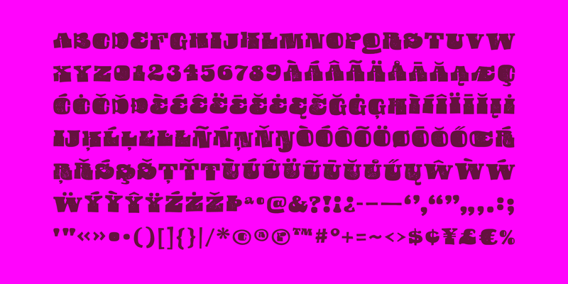 Card displaying Usurp typeface in various styles
