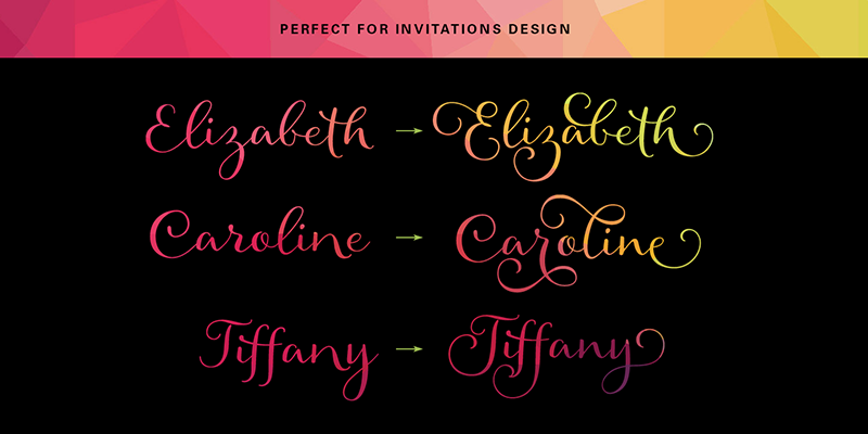 Card displaying Allegretto typeface in various styles