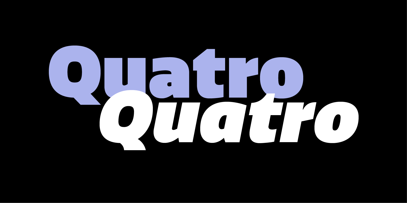 Card displaying Quatro typeface in various styles