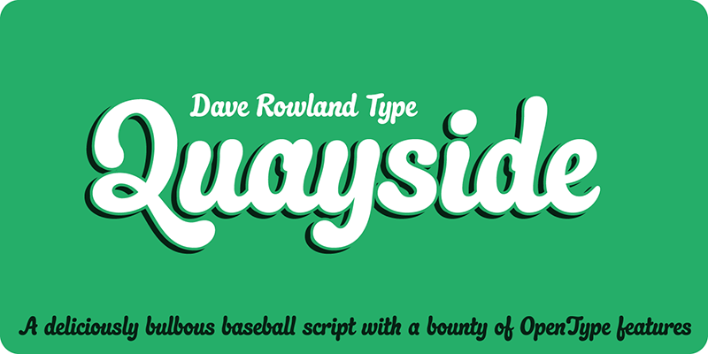 Card displaying Quayside typeface in various styles