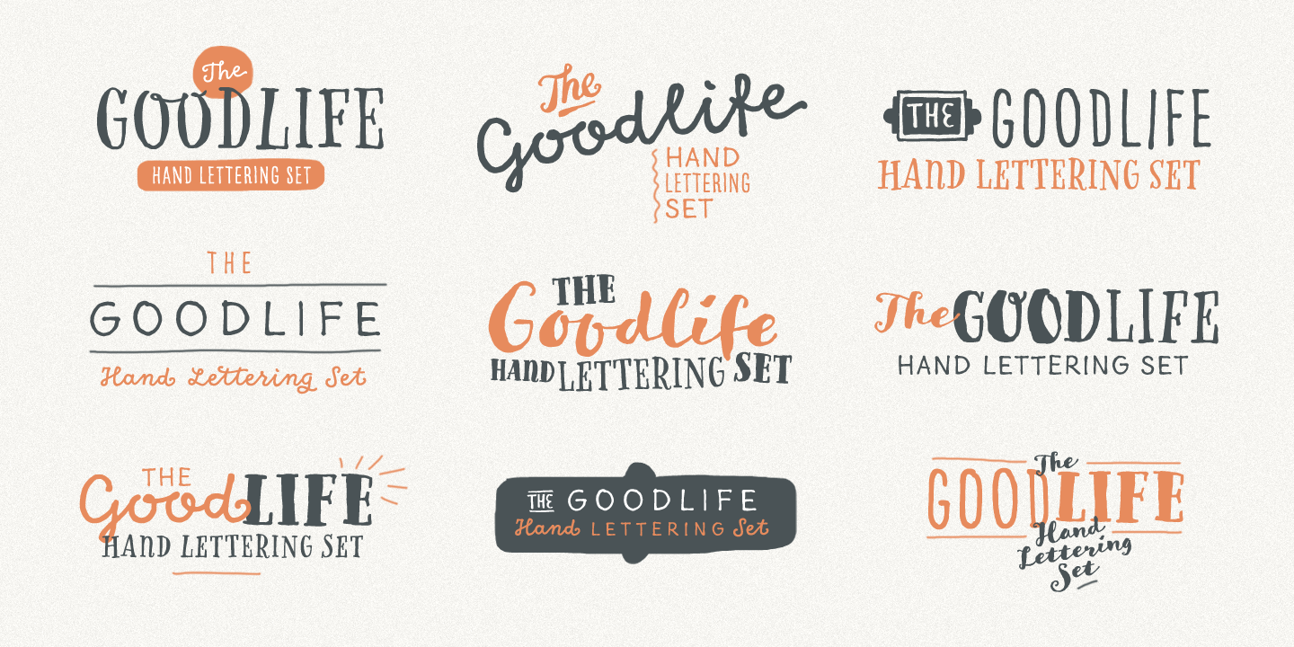 Card displaying Goodlife typeface in various styles