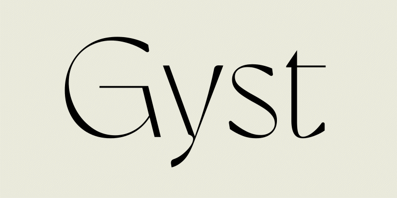 Card displaying Gyst Variable typeface in various styles