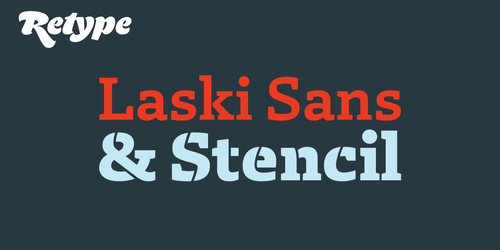 Card displaying Laski Slab typeface in various styles