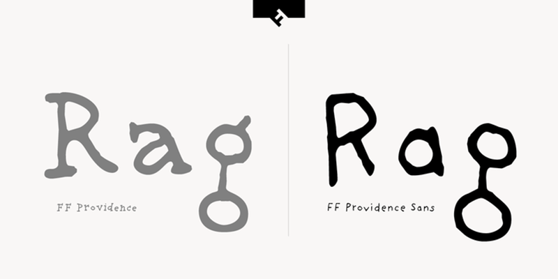 Card displaying FF Providence Sans typeface in various styles