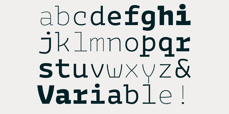 Card displaying Bakemono Variable typeface in various styles