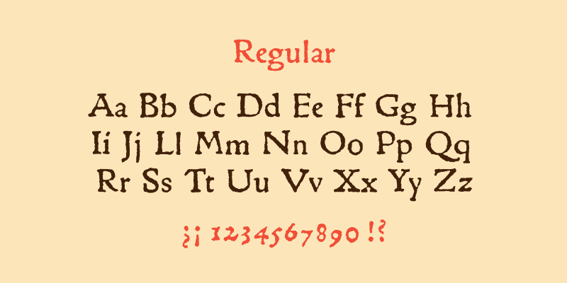 Card displaying MVB Gryphius typeface in various styles