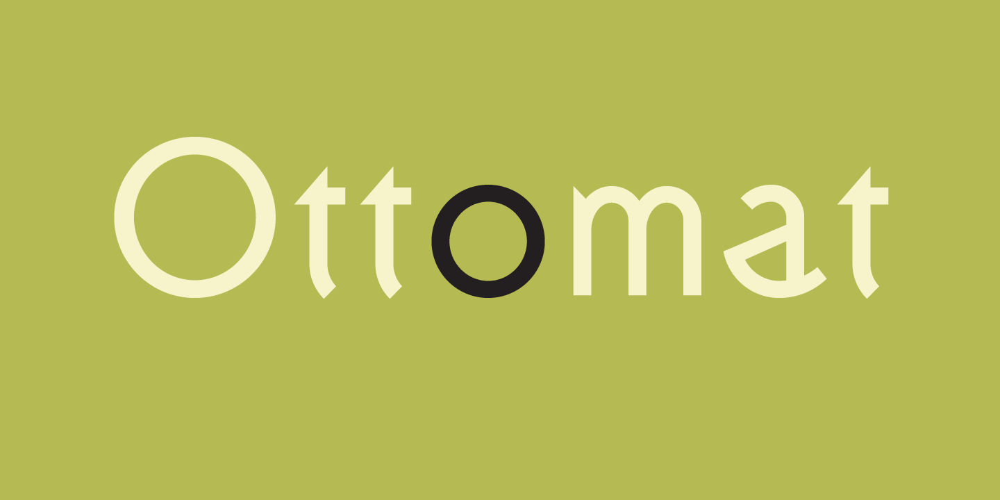 Card displaying Ottomat typeface in various styles