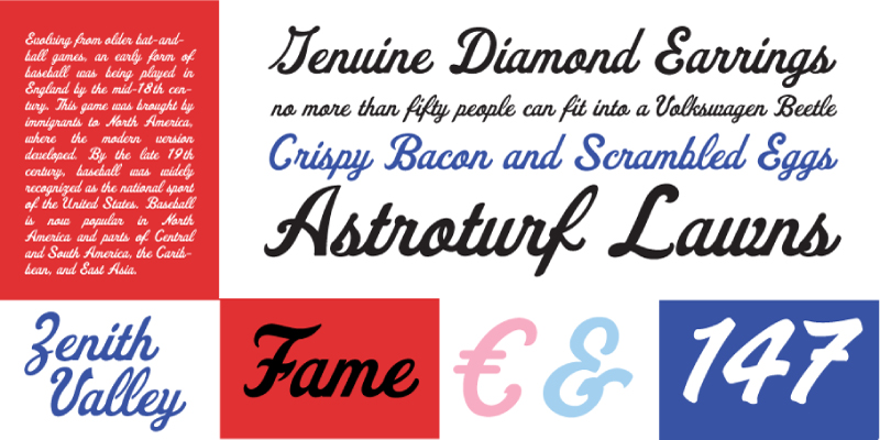 Card displaying Fenway Park JF typeface in various styles