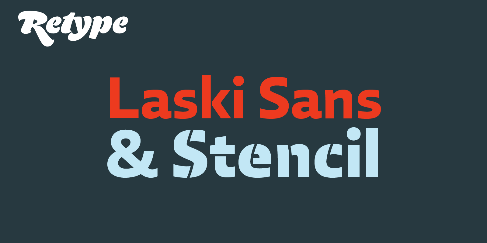 Card displaying Laski Sans typeface in various styles