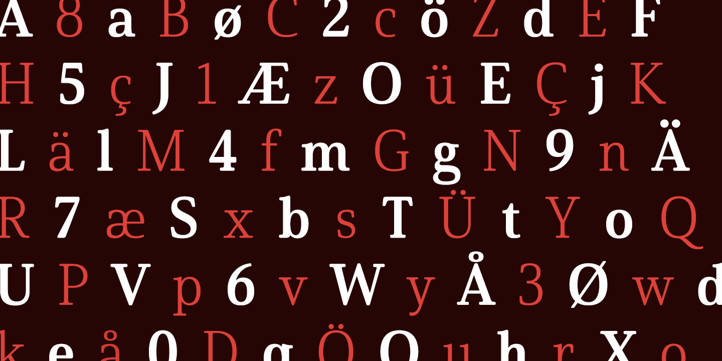 Card displaying Solitas Serif typeface in various styles