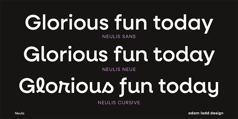 Card displaying Neulis Sans typeface in various styles