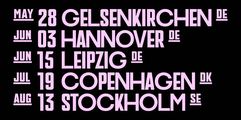 Card displaying PF Venue typeface in various styles