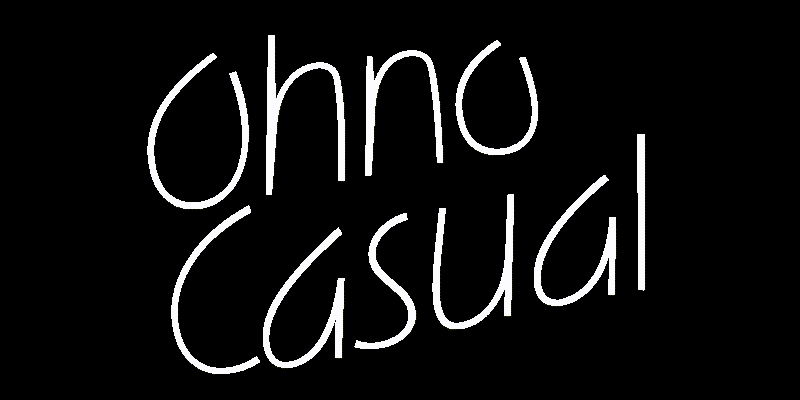 Card displaying Ohno Casual Variable typeface in various styles