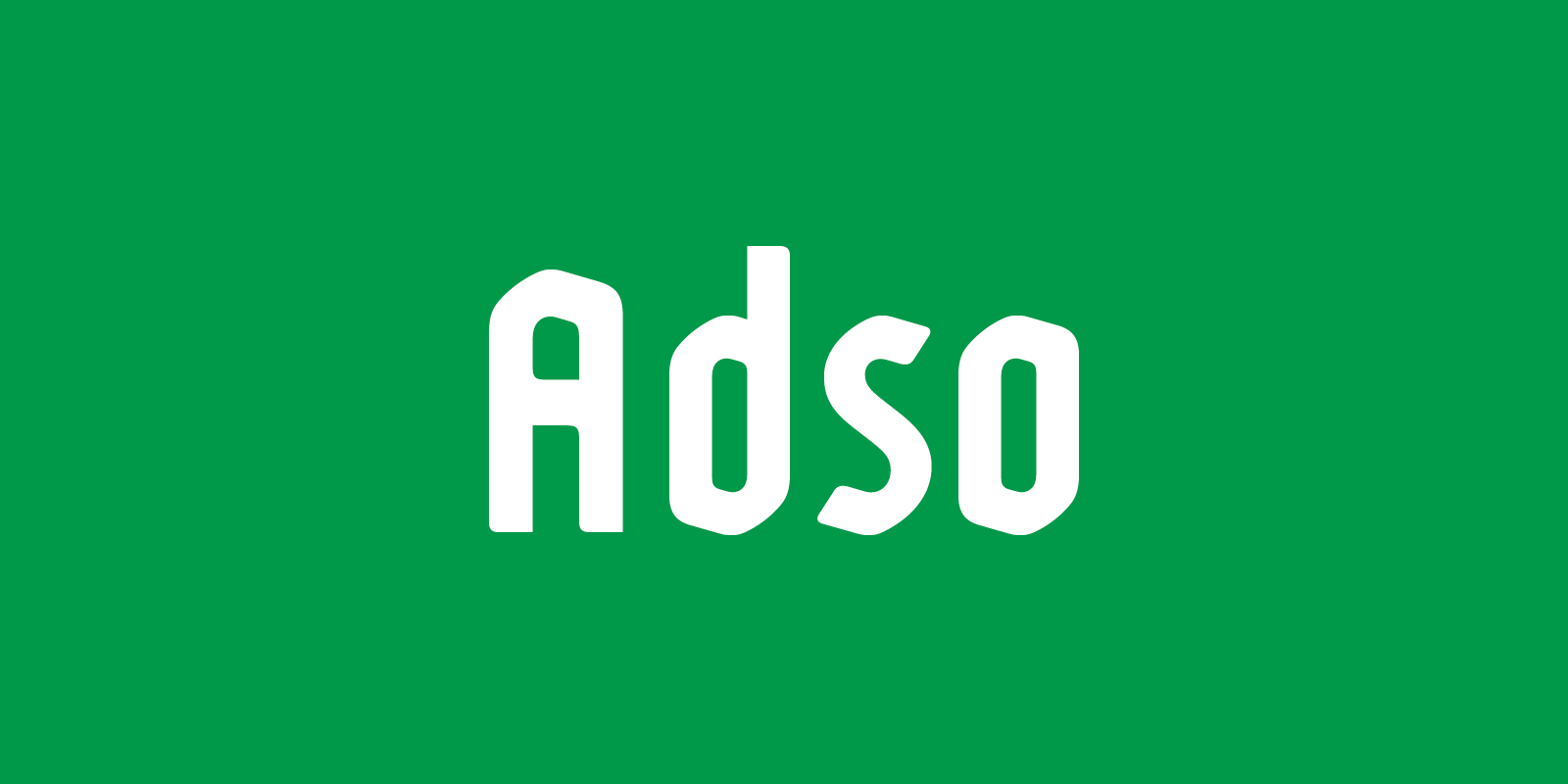 Card displaying Adso typeface in various styles