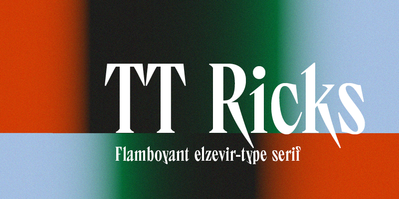 Card displaying TT Ricks typeface in various styles