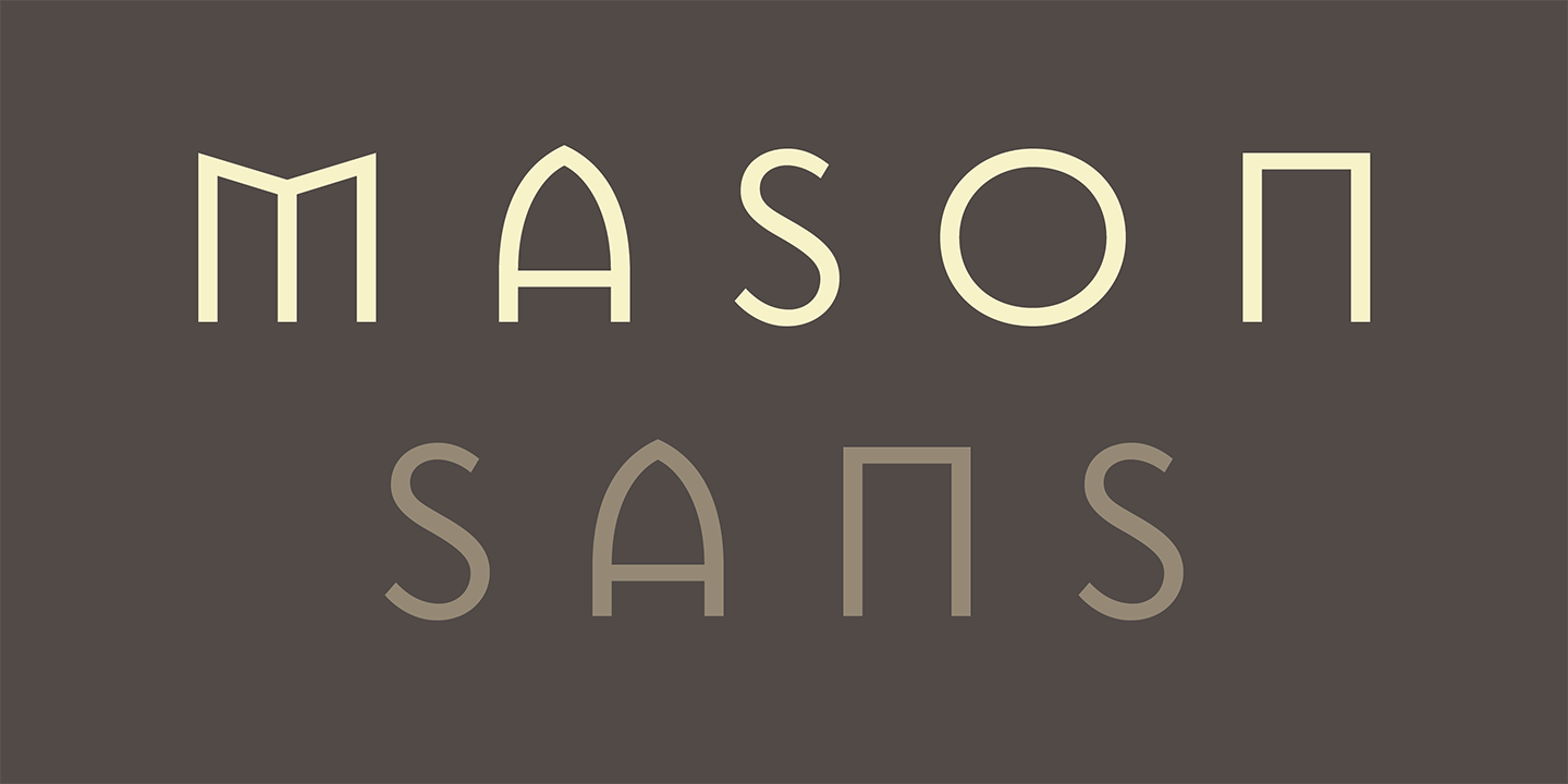 Card displaying Mason Sans typeface in various styles