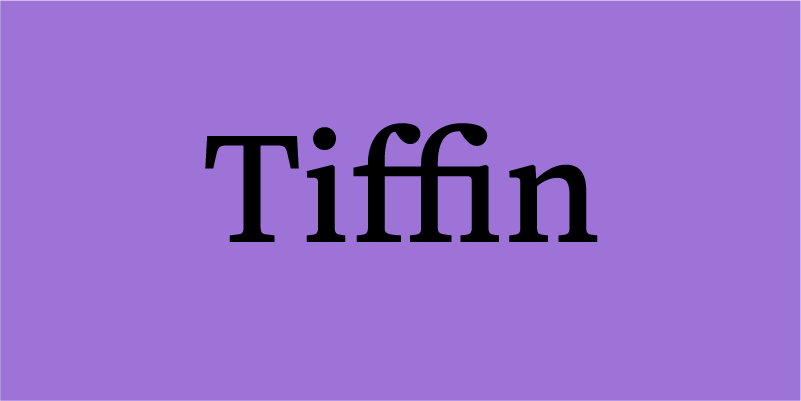 Card displaying Tiffin Latin Variable typeface in various styles