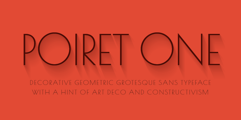 Card displaying Poiret One typeface in various styles