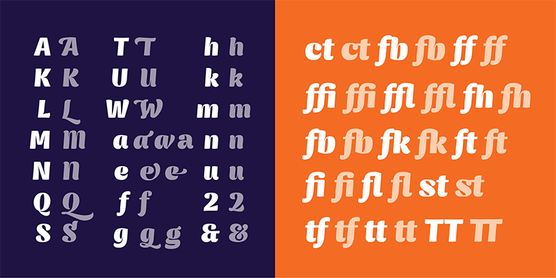 Card displaying Genica typeface in various styles