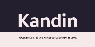 Card displaying Kandin typeface in various styles