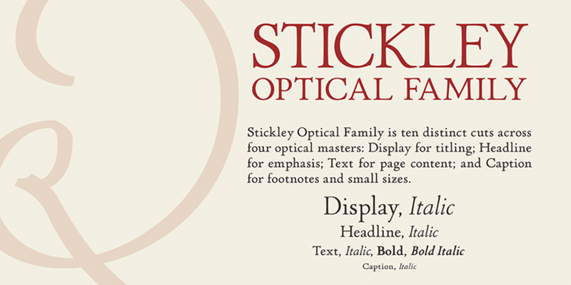 Card displaying P22 Stickley typeface in various styles
