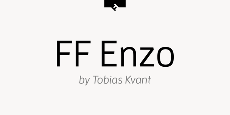 Card displaying FF Enzo typeface in various styles