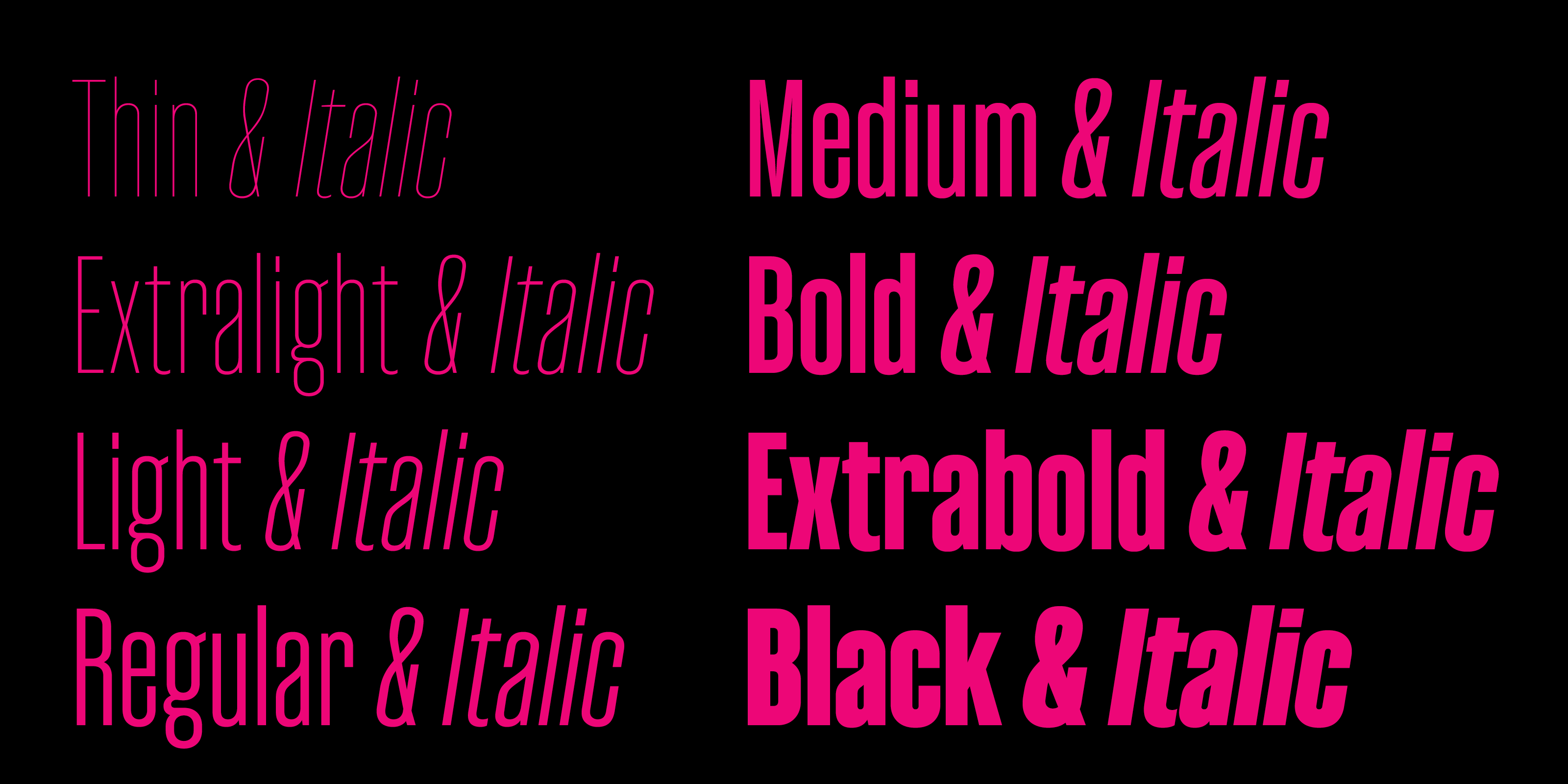 Card displaying Magno Sans Variable typeface in various styles